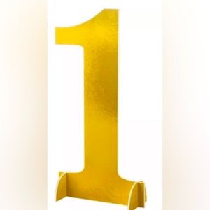 PARTY NUMBER XL Metallic Gold # 1 cutout can embellish for any occasion size 24”